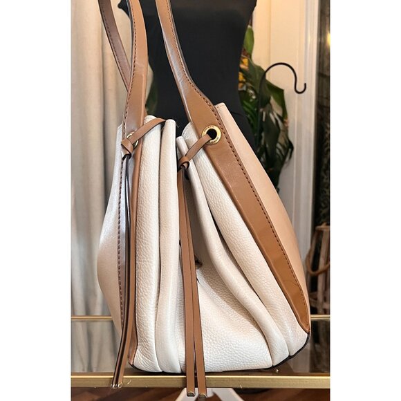 Coach Soft Pebbled White and Tan Harmony Hobo Handbag - Picture 4 of 15